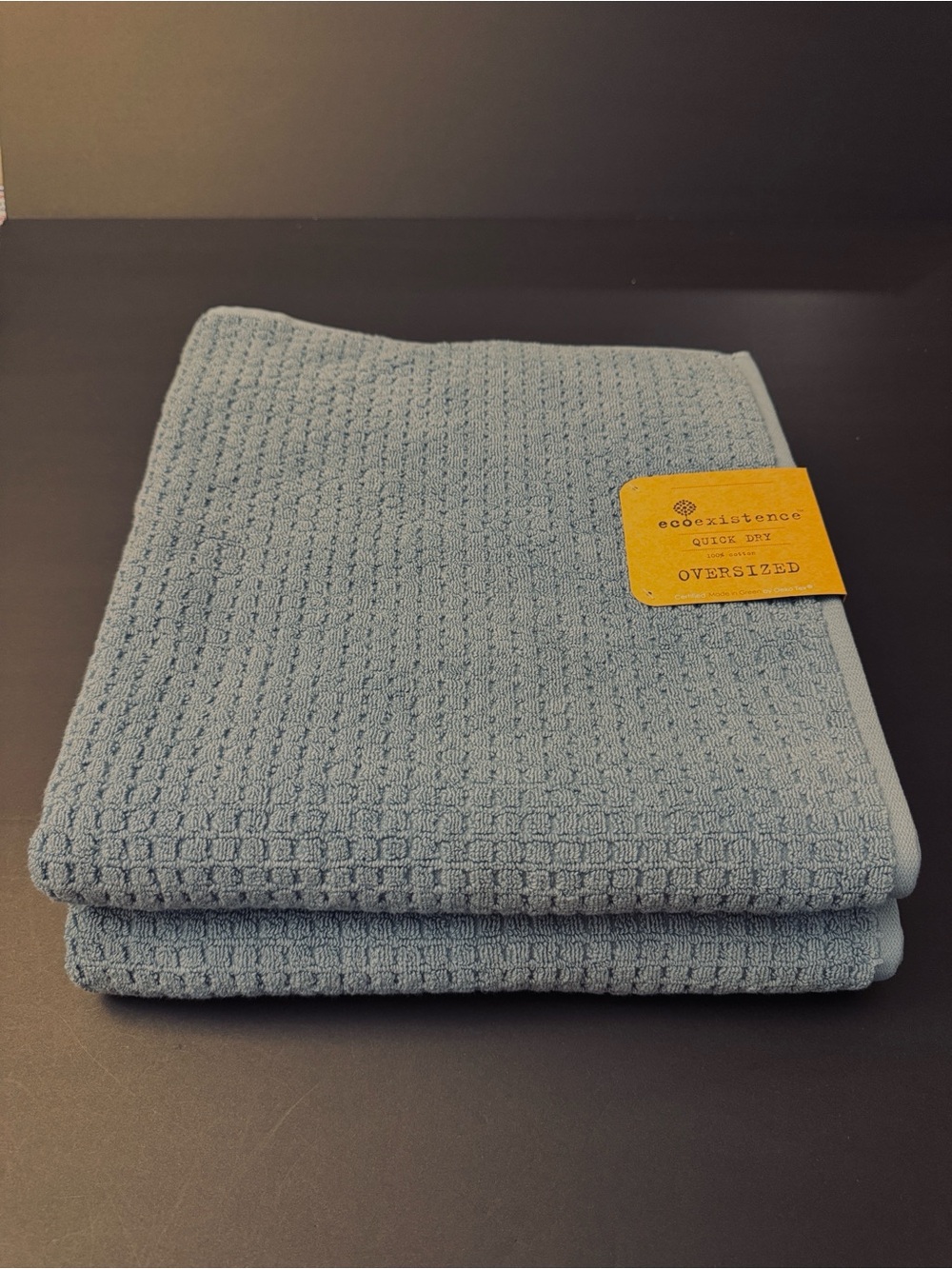 2pc ECOEXISTENCE Oversized Quick Dry 100% Cotton Bath Towel Set - Cornflower